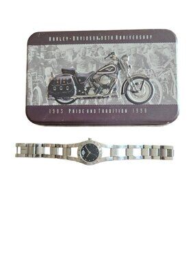 Harley-Davidson 95th Anniversary Watch In Limited Edition Tin With Playing Cards